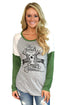 Sexy Green Reindeer Have Yourself a Merry Little Christmas Printed Blouse Top